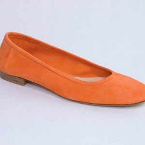 Andrea Carrano Bambola Ballerina Flat Suede Orange NWB